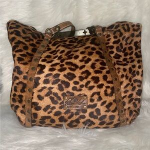 Patricia Nash leopard calf hair tote